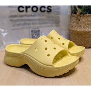 CROCS Daylily Yellow Bae Slide Sandals Women's Size 9 UK 7 NWT